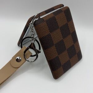 Checkered Keychain mirror with Strap